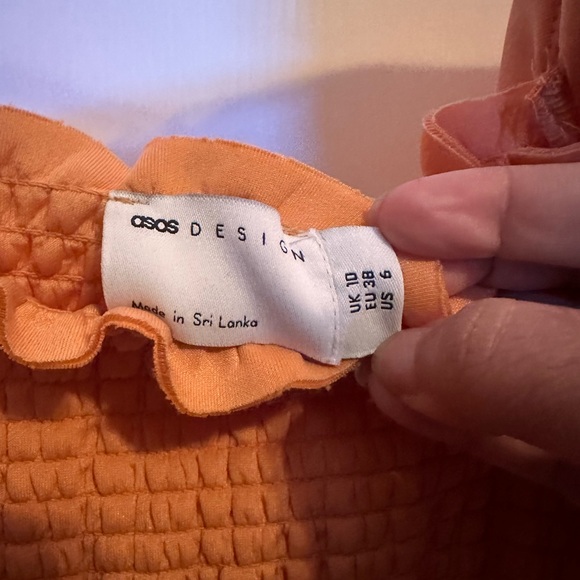 ASOS DESIGN orange midi prom dress womens size 6 - Picture 3 of 4